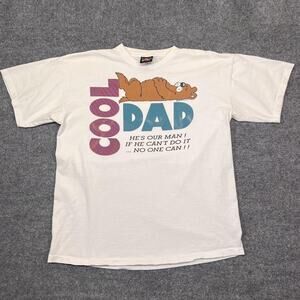 Vintage Signal Sport Shirt Mens XL White Cool Dad Funny Bear Graphic 90s Tee